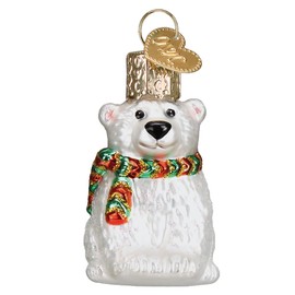 Old World Christmas Gumdrops Mini Polar Bear Glass Blown Ornament for Christmas Tree