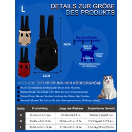 Adjustable Dog Carrier Backpack, Dog Carrier Backpack for Hiking, Pet Chest Backpack for Hiking and Travel for Hiking Travel Outdoor (L-Black)