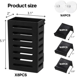 Lawei 8 Pack Hanging Aquarium Plant Holder, Plastic Aquatic Pot Black