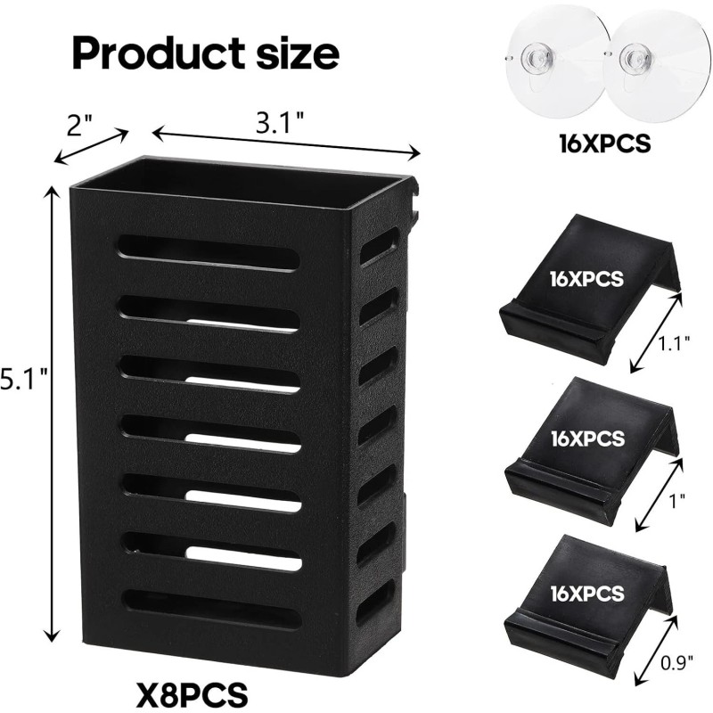 Lawei 8 Pack Hanging Aquarium Plant Holder, Plastic Aquatic Pot