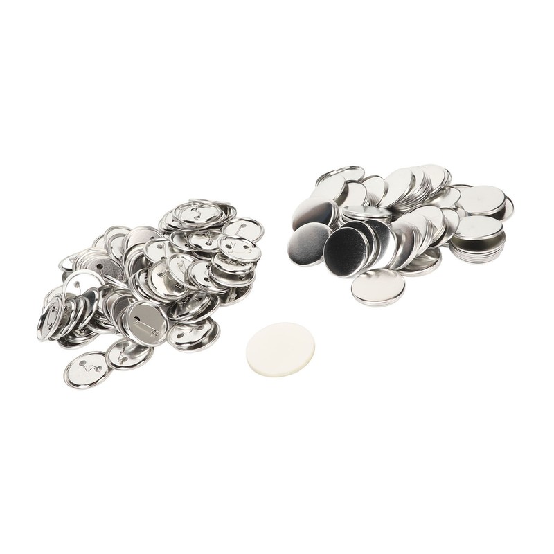 100 Set Pin Back Button Parts Blank Smoothing Metal Durable