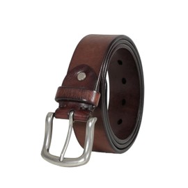 HQZBPT Genuine Cowhide Leather Belt, 38mm Width, Vintage Style with Antique Buckle, Dark Brown (Coffee color, XL-47 for 41" waist)