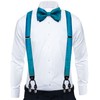 DiBanGu Teal Bow Tie and Suspenders for Men 6 Clips