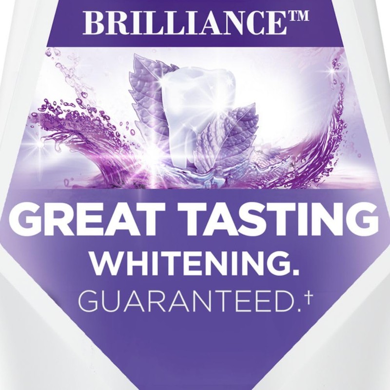 Crest 3D White Brilliance Whitening Mouthwash, Alcohol Free, Clean Mint,