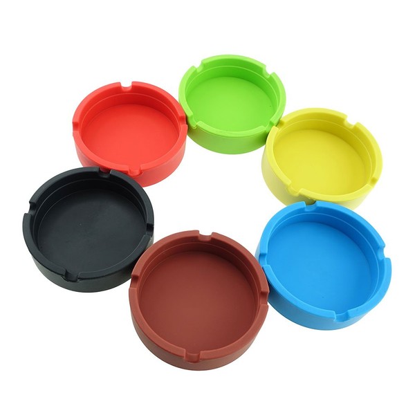InnoLife - Eco-Friendly Colorfull Premium Silicone Rubber High Temperature Heat Resistant Round Design Ashtray (6 mixed colors)
