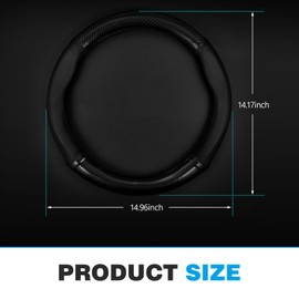 DACIRTY O-shaped Steering Wheel Cover, Carbon Fiber Pattern Anti-slip Wear-resistant Sweat-absorbent Microfiber Leather Steering Wheel Protector, Four Seasons Universal Accessory (Black)