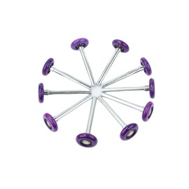 6200ZZ Quiet Garage Door Rollers Bearing Nylon Garage Door Roller 4" Stem, Purple Pack of 10 (for 7' Height Doors)