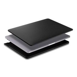 Haobobro Carbon Fibre Texture Case - Case for MacBook Pro 16 Inch 2023 or 2021 Release (M2 Pro / M2 Max / M1 Pro / M1 Max Chip) A2780 A2485 - Microfibre Leather Protective Case - Cover in Black