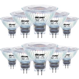 DiCUNO Dimmable GU5.3 LED Bulb 6 W, Replaces 60 W Halogen Spotlight, MR16 LED Spot Warm White 2700 K, 420 LM, GU5.3 LED 12 V, Recessed Spotlight with Bi-Pin Socket, 40° Beam Angle, CRI85, Set of 10