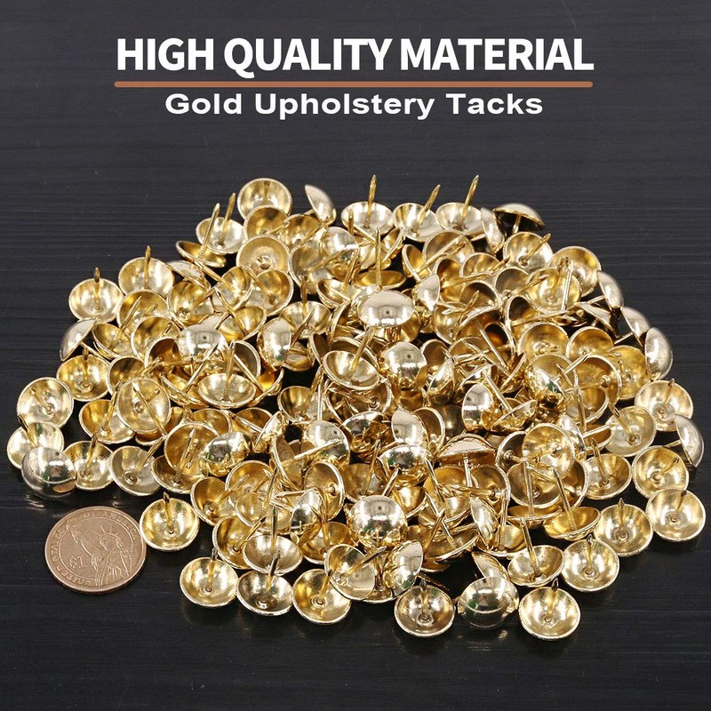 Keadic 250Pcs 5/8" (16mm) Antique Upholstery Tacks Furniture Nails Pins