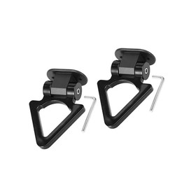 Partuto 2 Set Universal Black Triangle Shaped Car Tow Hook Decor Bumper Trailer Sticker Replacement