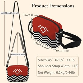 WCGXKO T Peaks TV Show Inspired T Peaks Gift 90s TV Show Merch Red Room Black Lodge Crossbody Bag (Twin Cro-s)