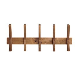 Drakestone Designs 24-Inch Mid Century Coat Rack with 5 Wooden Hooks, Farmhouse Style Hookrail for Bedroom, Living Room, Hallway, and More, Solid Wood, 9.5" H x 24" W x 2.25" D, Walnut