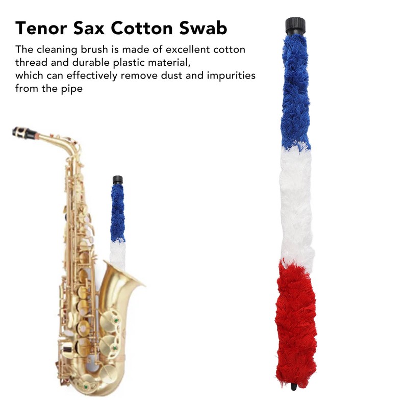Tenor Saxophone Cleaning Brush Rod Sax Pad Saver Cotton Swab