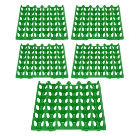HEEPDD 5Pcs Plastic Egg Trays, 30 Cell Egg Crates Stackable Egg Cartons Hold Multiple Eggs for Storing Sorting Shipping Eggs (Green)