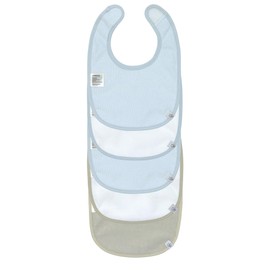 LÄSSIG Baby Toddler Bib Set (5 Pieces) Velcro Cotton Waterproof / Value Pack Bib Happy Fruits Lemon