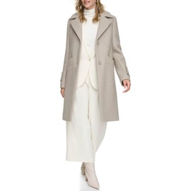 Andrew Marc Women's Wool Coat, Notch Collar Stone, X-Large