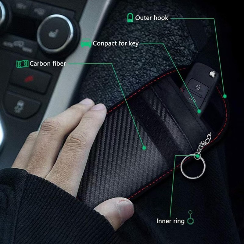 RFID Signal Blocking Faraday Pouch for Car Keys, 2 Pack