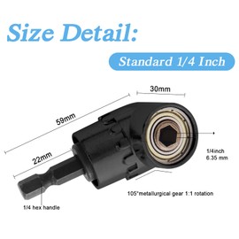 105° Right Angle Drill Attachment (Black)