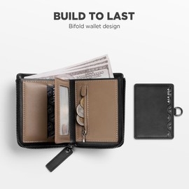 VULKIT Mens Wallet RFID Blocking Credit Card Wallet Leather Passcass Wallet Bifold Zip Around Card Holder with Coin Pocket