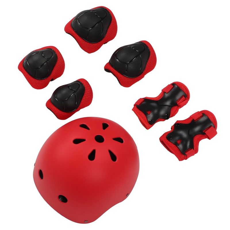 7pcs/set Children Safety Helmet Knee Elbow Pad Sets Breathable Riding