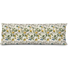 Supwhd Vintage Lemon Bird 20x54 Body Pillow Cover, Cottagecore Room Decor, Botanical Decor, Rustic Nature Hummingbird Lemon Fruit Botanical Long Body Pillow Pillowcase for Couch Bed