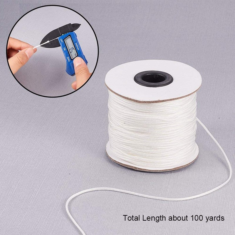 PH PandaHall 1.5mm White Nylon String 100 Yards Lift Shade