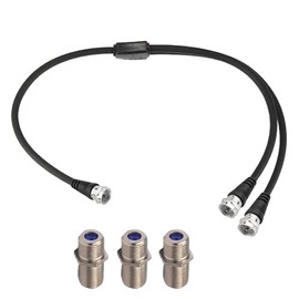 RedYutou F-Type RG6 Cable Splitter 3 Way Internet and TV 75Ohm Splitter Combiner F Male to F Dual Male Cable 30cm (12 inches) Y-Type (with F-Type Female Adapter 3pcs)