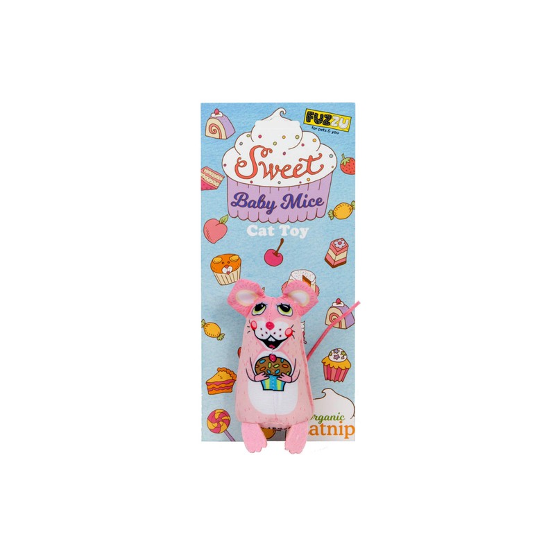 FUZZU Sweet Baby Mice, Mouse Cat Toy in with Organic