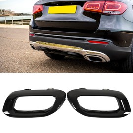 Exhaust Tip Cover Trims, Fit For Benz GLC GLE GLS Class X253 C253 W167 V167 C167 X167 AMG Line 2020-2023, Replacement With Buckle On Back, For Standard Bumper, UV Resistant (2#)
