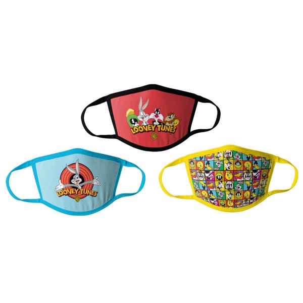 Handcraft Looney Tunes Kids Cloth Face Masks Cotton Pack of 3 Washable Reusable Non-Medical