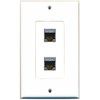 RiteAV CAT 6A 2 Port Shielded Cat6a Wall Plate 1
