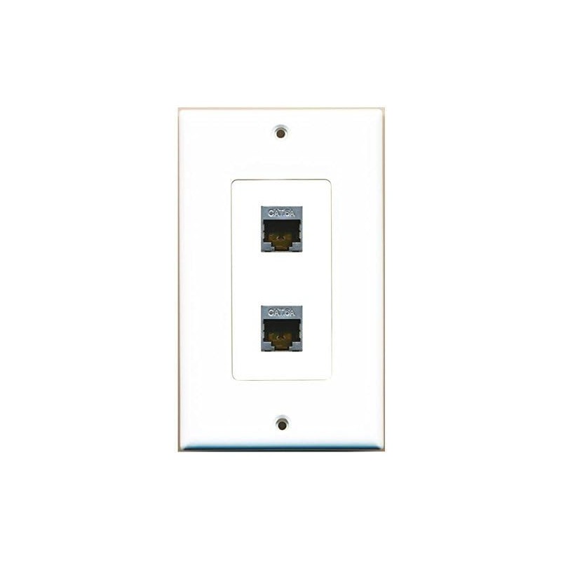 RiteAV CAT 6A 2 Port Shielded Cat6a Wall Plate 1