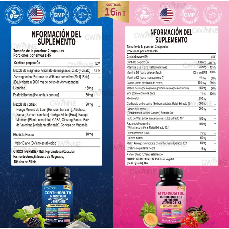 Gwynne Suplement De Inositol Myo-inositol Y D 90 Cpsulas Suplemento