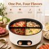 4-Compartment Hot Pot, 6L Large Stew Pot with Divider, Dual