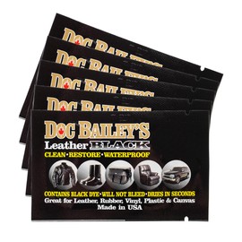 Doc Baileys Single Use Black Leather Care Formula 5 Pack - Leather Cleaner, Conditioner, Waterproofer & Re-Dye - Leather Protectant When Traveling - Great for Roadtrippers, Bike Rallies, Vacations