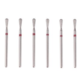 MZCMSL Brocas de manicura rusas con forma de bola cilíndrica, 6 puntas de cutícula de diamante, juego de brocas de lima electrónica de vástago 3/32 (finas)