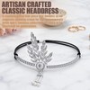 1920s Flapper Headband Silver Rhinestone Leaf Headpiece with Pearl Tassel