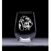 Bloodhound (B2) themed dog stemless wine glass, 17 oz.