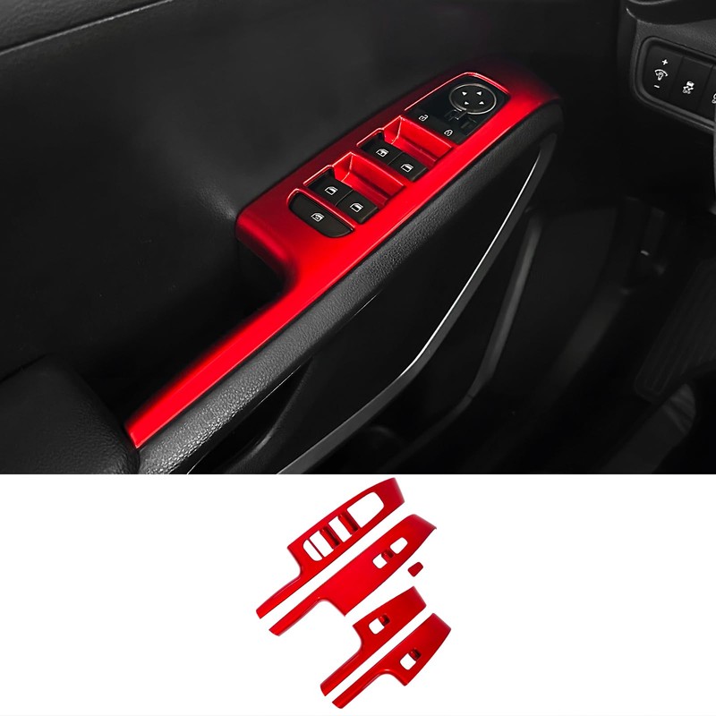 JUIVEEL Car Window Switch Panel Cover,Side Door Glass Lock Control