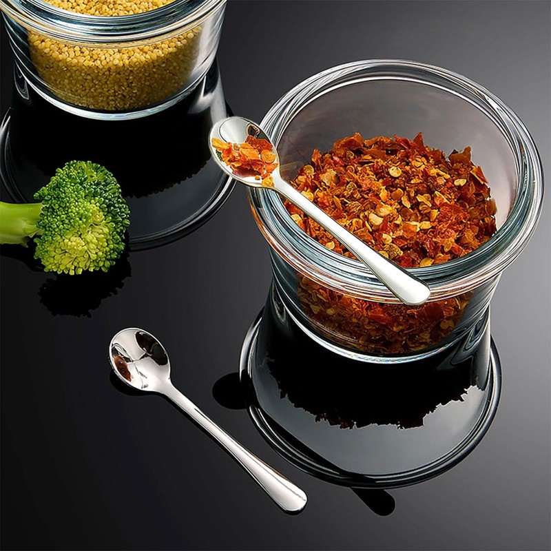 LunarCharm 6 Pieces Small Stainless Steel Spoons for Spice Jars,