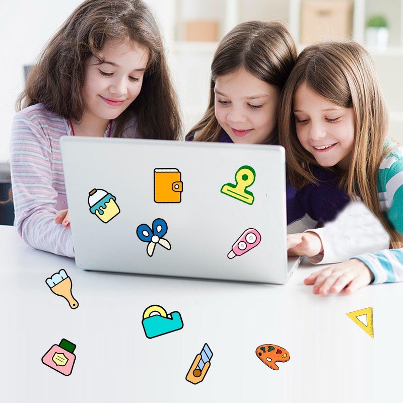 100 Sheets Stationery Graffiti Stickers, School Stickers, School Entry Stickers,