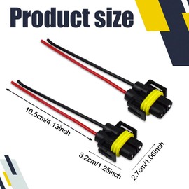 PACLVIO H11 H9 H8 880 881 Female Adapter Wiring Harness Sockets Wire Pigtail Connector for Auto Headlights Fog Lights, Automotive Accessories Replacement, Nylon Waterproof Plugs (2PCS)