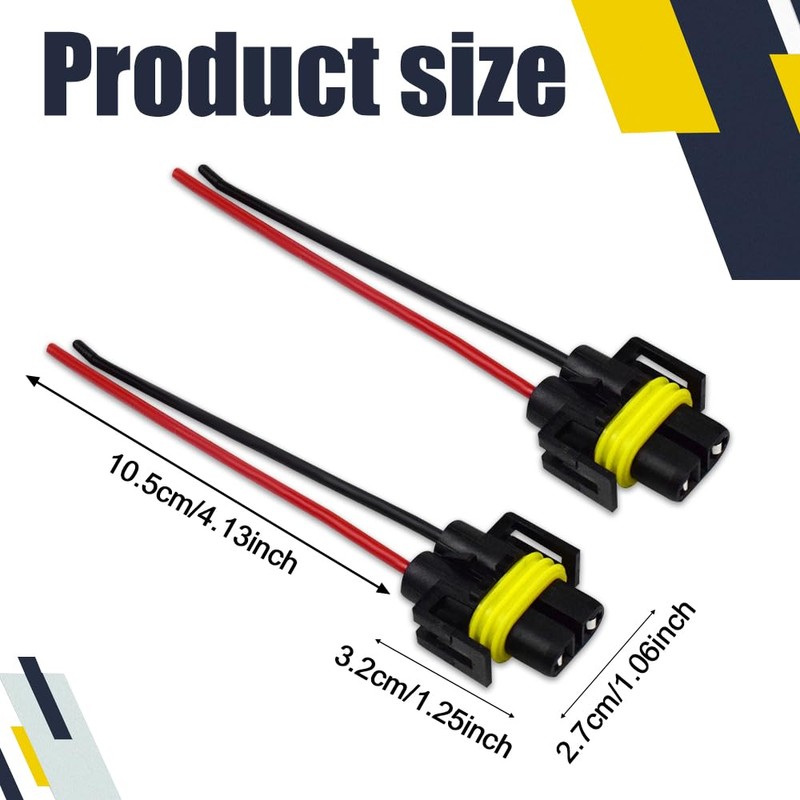 PACLVIO H11 H9 H8 880 881 Female Adapter Wiring Harness