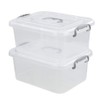 Nesmilers 2 Packs Storage Bin with Lid, 8 Liter Plastic