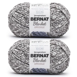 Bernat Blanket Speckle Typewriter Yarn - 2 Pack of 10.5oz/300g - Polyester - #6 Super Bulky - 220 Yards - Knitting & Crochet