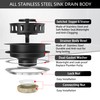 EXAKEY Black Sink Drain 3-1/2 Inch Kitchen Sink Drain Strainer