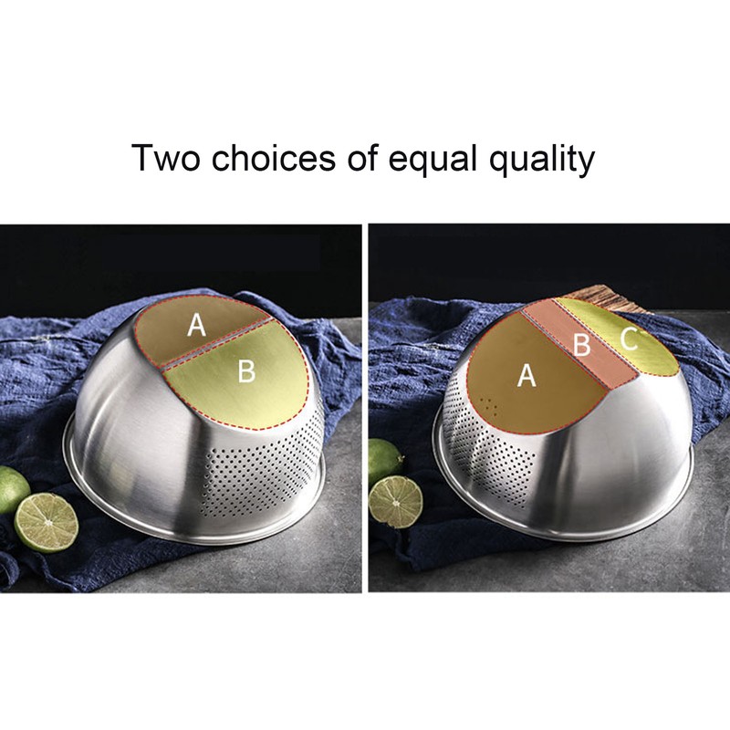 Drain Basket Stainless Steel Rice Sieve Thickened Vegetable Washing Drainer