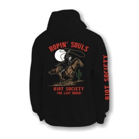 Riot Society - Sudadera con capucha para hombre, Rodeo Reaper Ropin' Souls (negro), X-Large