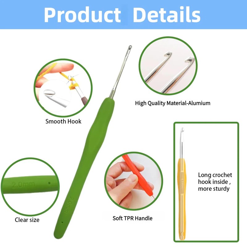 Crochet Hooks,Crochet Hook Set with Portable Case,Ergonomic Crochet Hooks with
